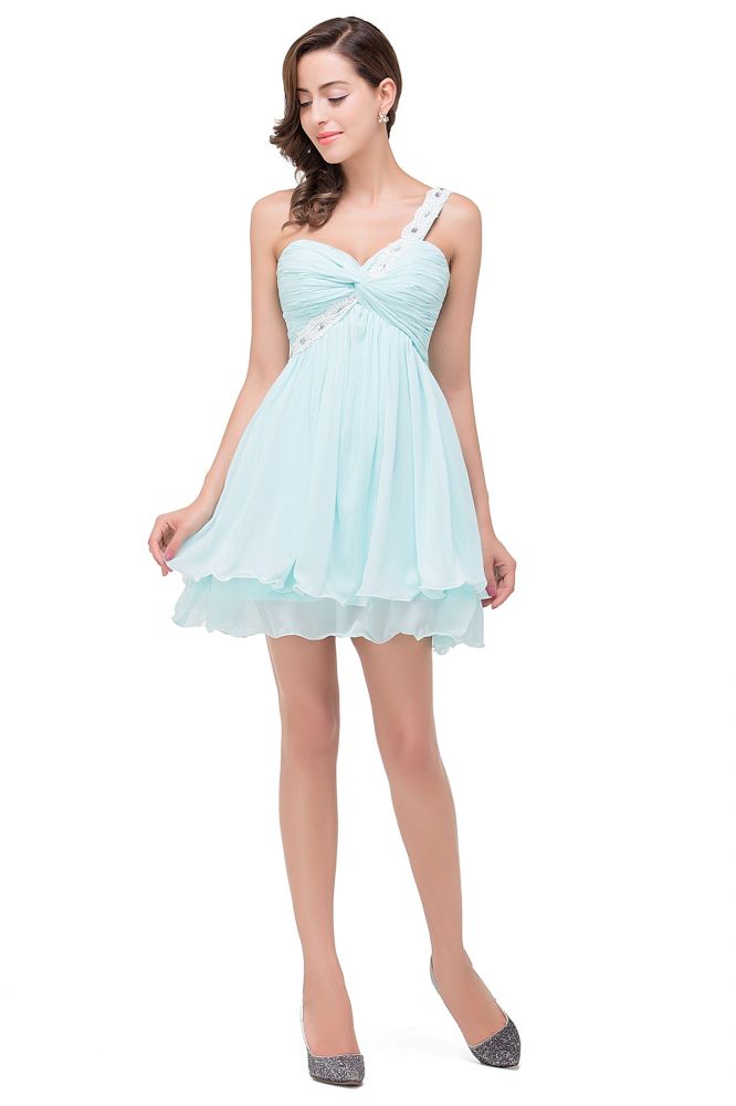 A-line One Shoulder Chiffon Cocktail Dress