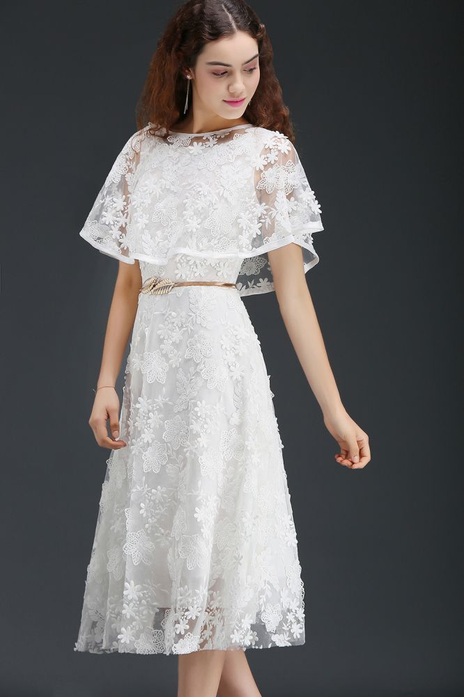 A-line Short Lace Crystal Cocktail Dress