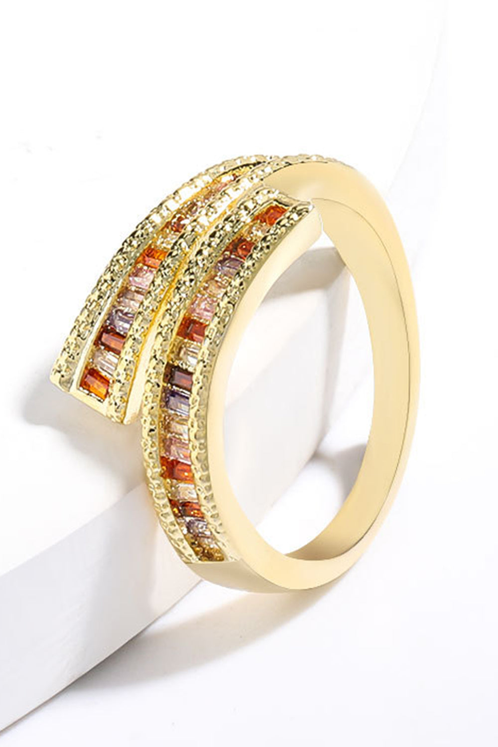 Golden Ring with Rhinestones