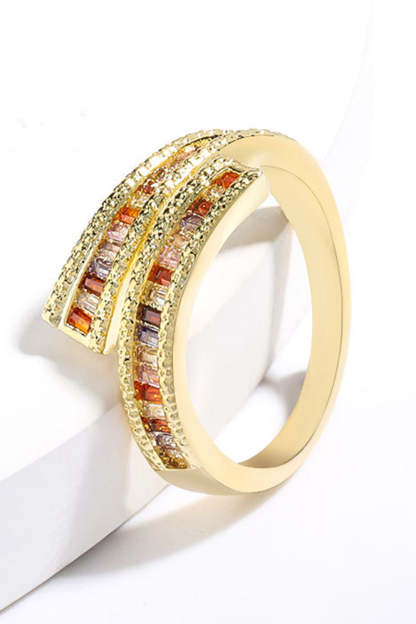 Golden Ring with Rhinestones