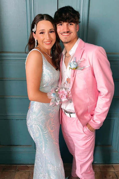 Men's Pink Prom Suits with Notched Lapel