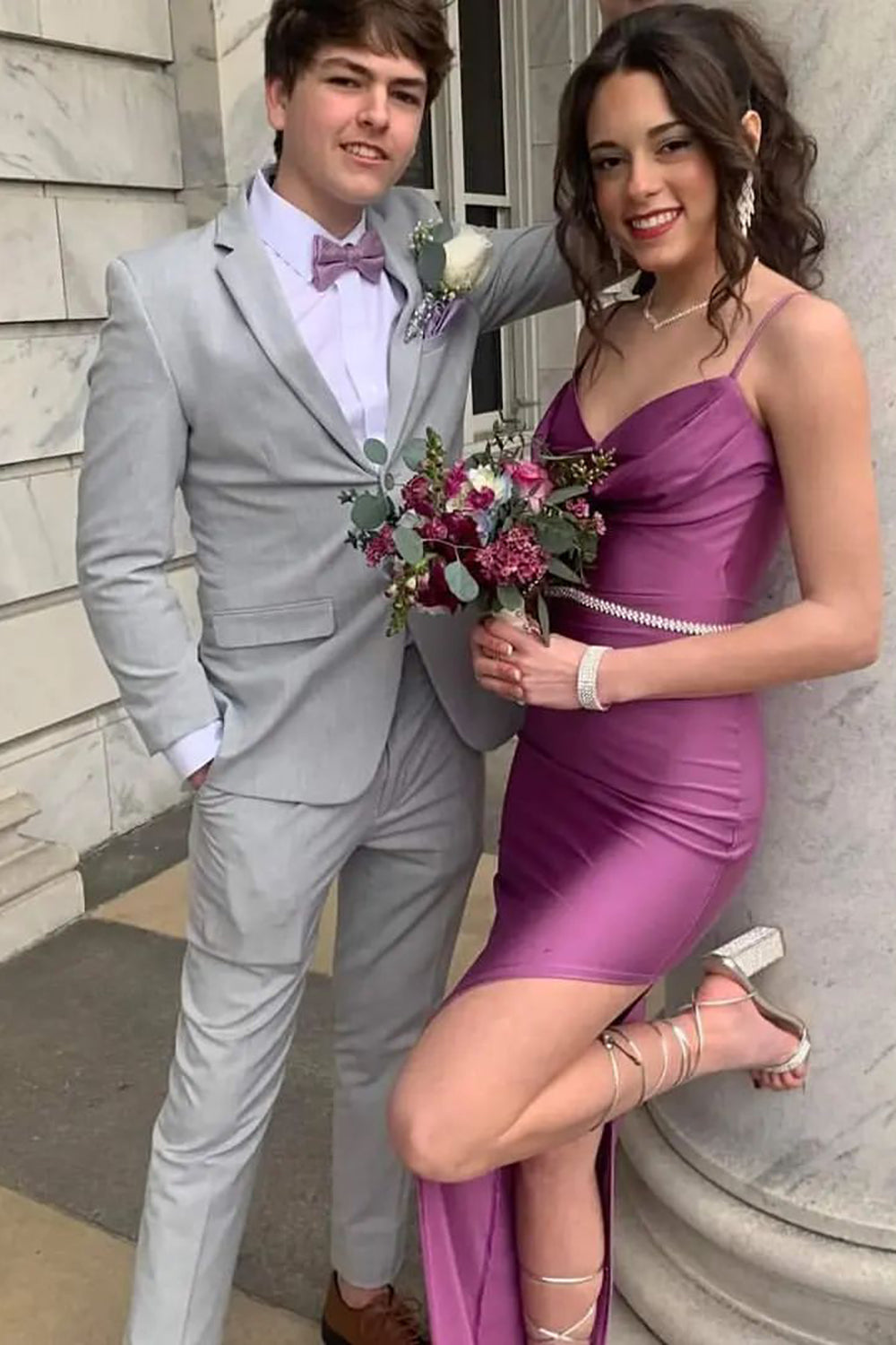 Men's Prom Suits with Grey Notched Lapel in 2 Pieces