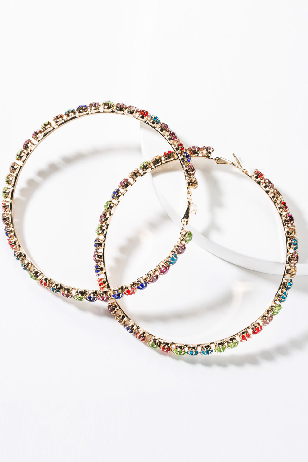 Hoop Earrings with Colorful Beads