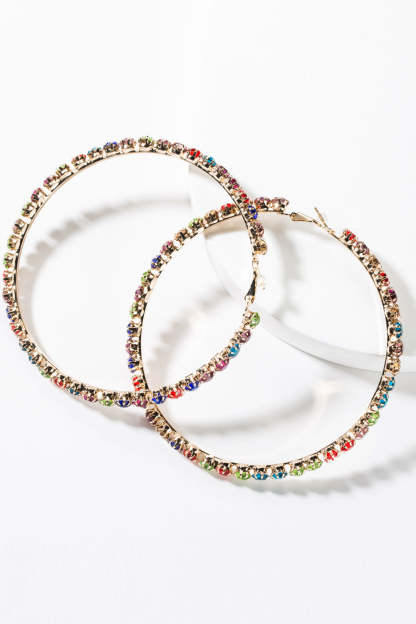 Beaded Hoop Earrings in Vibrant Colors