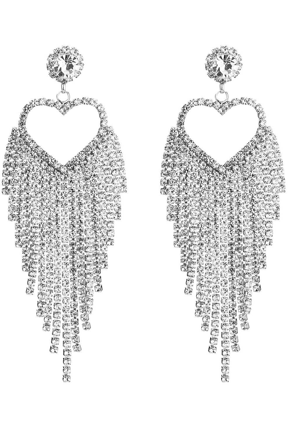 Sweetheart Earrings with Rhinestones