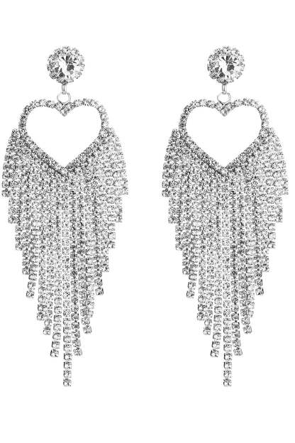 Sweetheart Earrings with Rhinestones