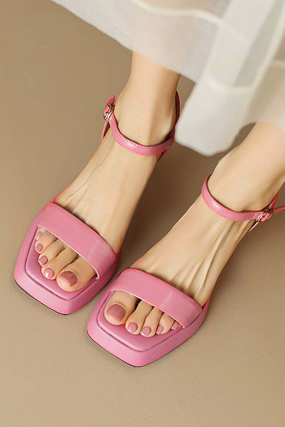 High Heeled Open Toe Sandal in Black