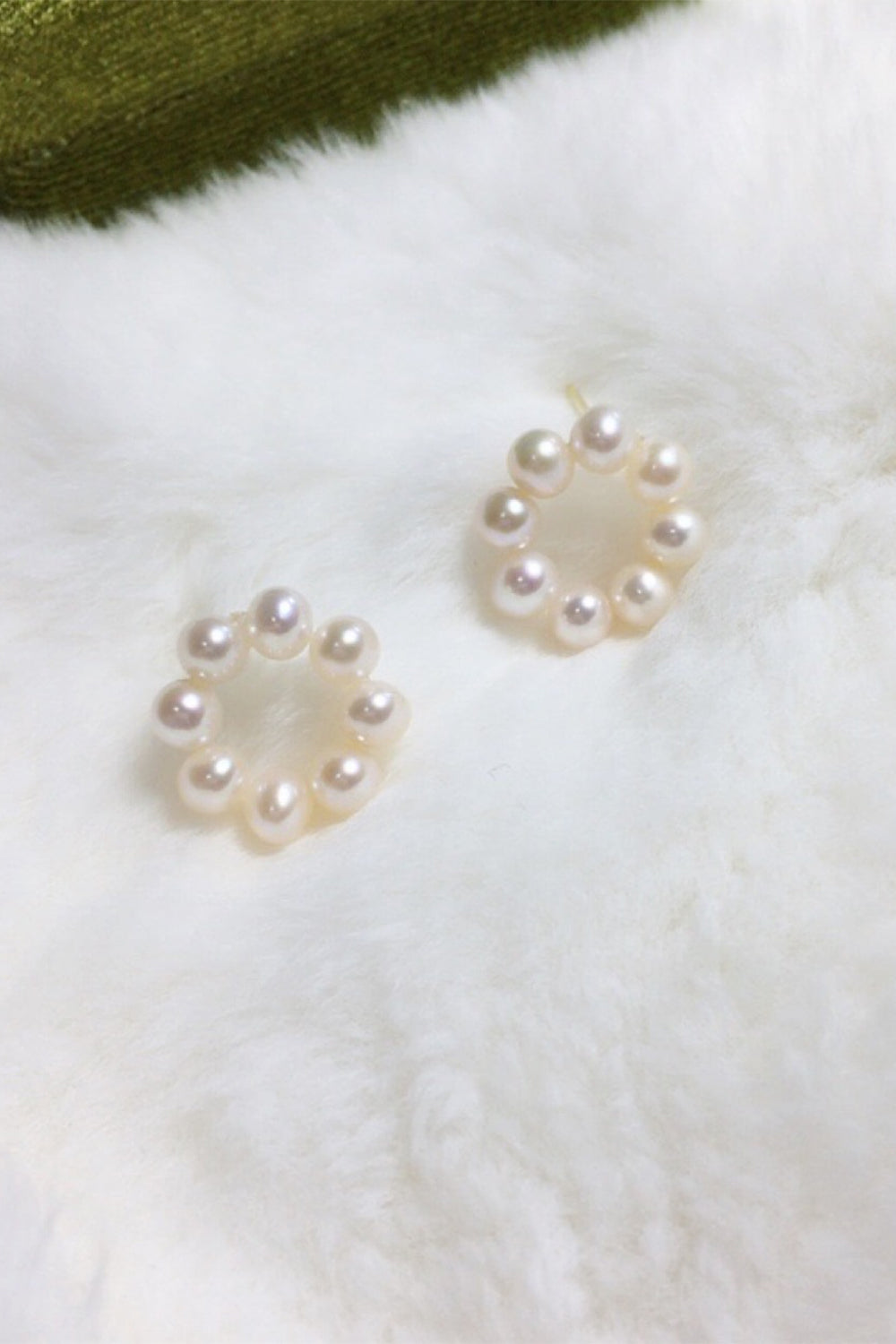 White Pearl Stud Earrings