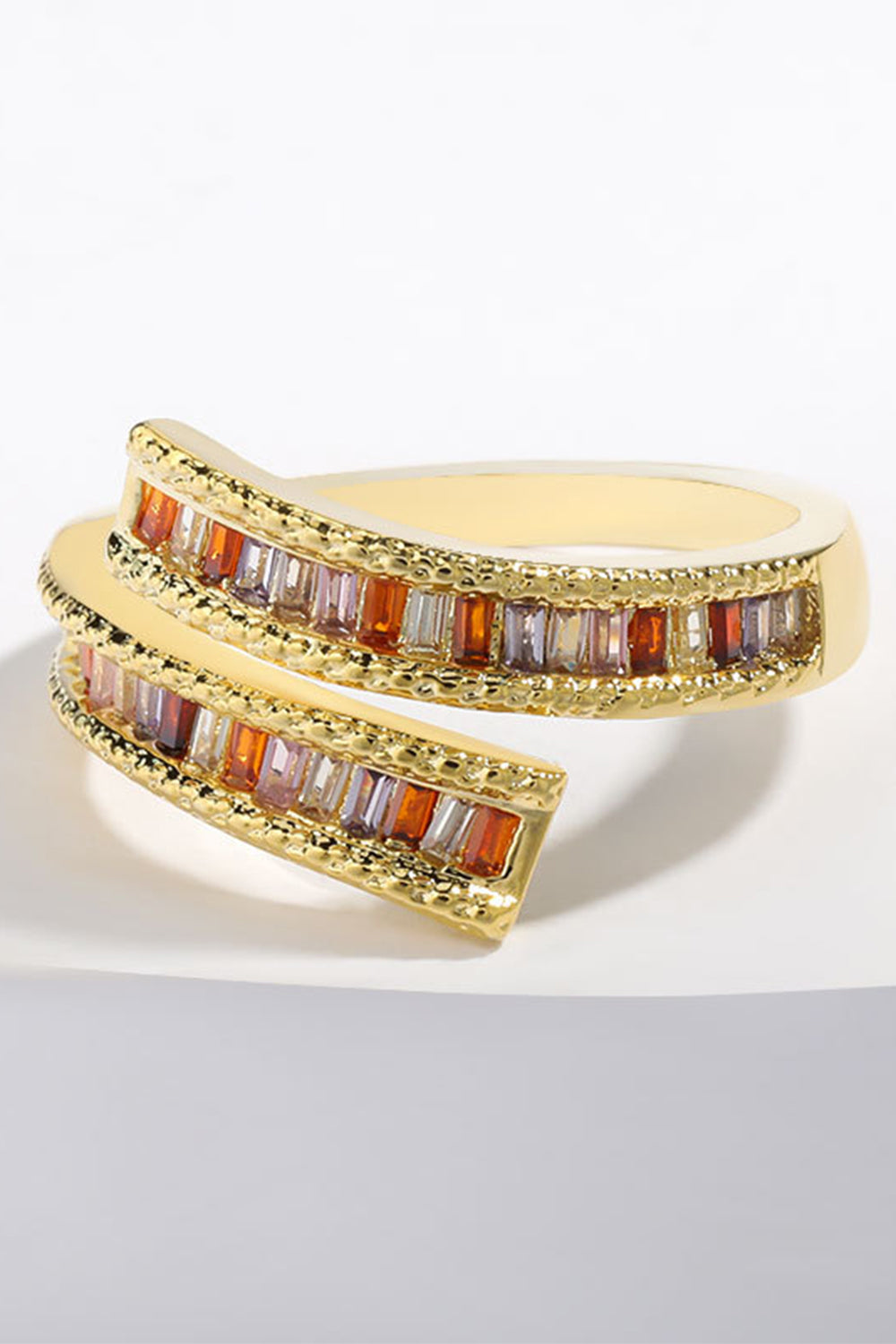 Golden Ring with Rhinestones