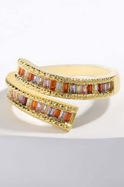 Golden Ring with Rhinestones