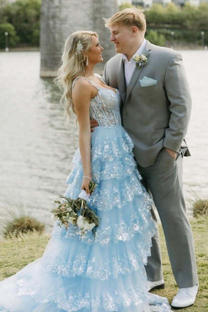 Grey Men's Prom Suits with Notched Lapel and Two Buttons
