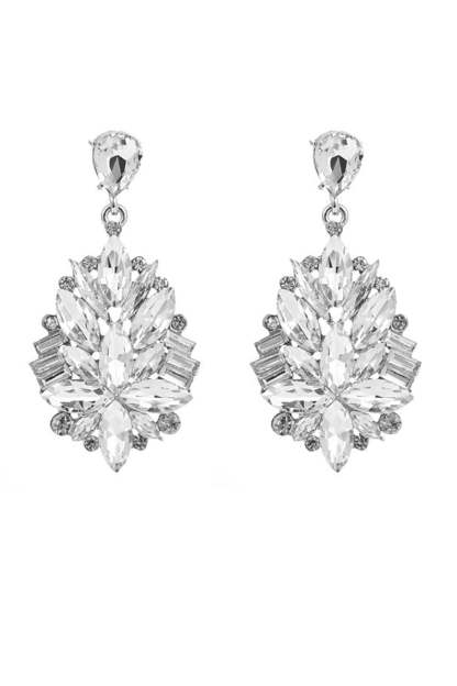 Prom Earrings with Red Rhinestones