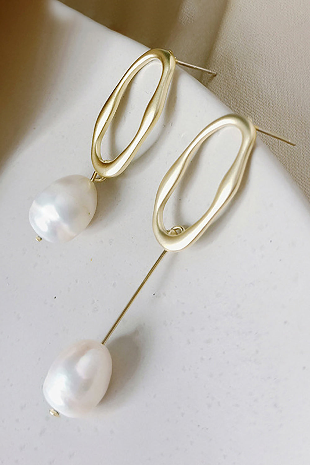Elegant Baroque Pearl Earrings with Natural Texture
