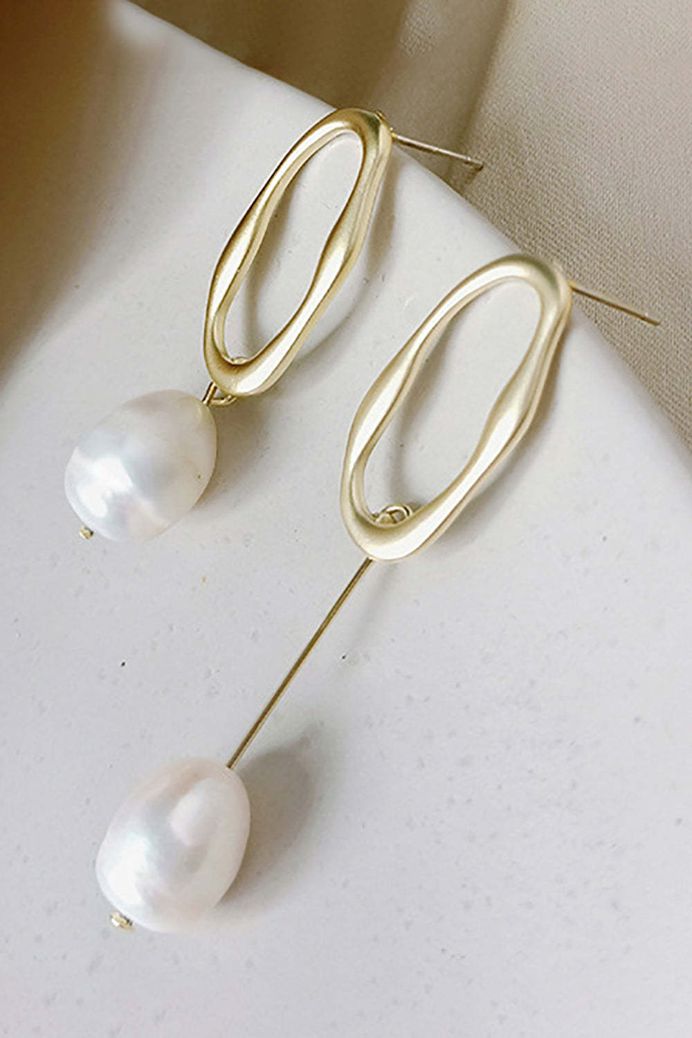 Elegant Baroque Pearl Earrings with Natural Texture