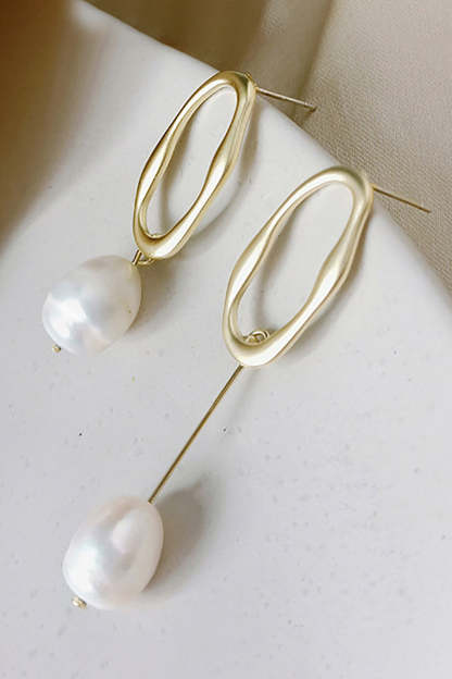 Elegant Baroque Pearl Earrings with Natural Texture