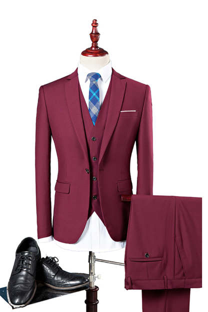 Slim Fit Navy Blue Casual Tuxedo Suit in 3 Pieces