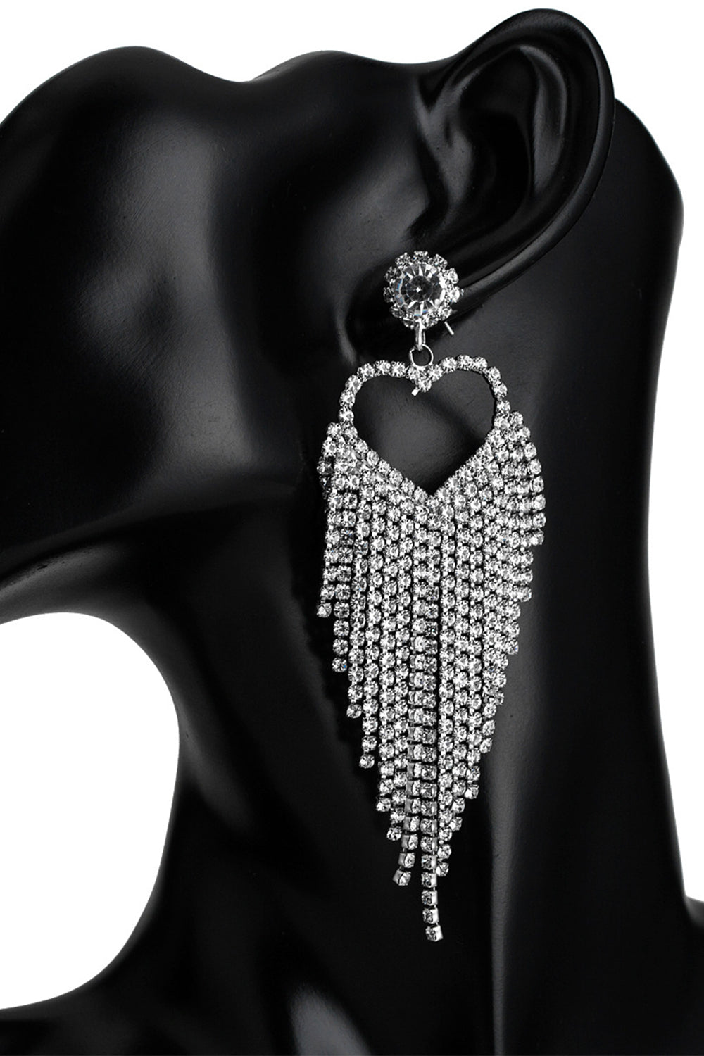 Sweetheart Earrings with Rhinestones