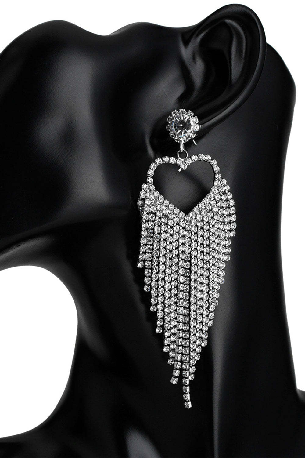 Sweetheart Earrings with Rhinestones