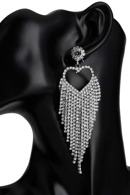 Sweetheart Earrings with Rhinestones
