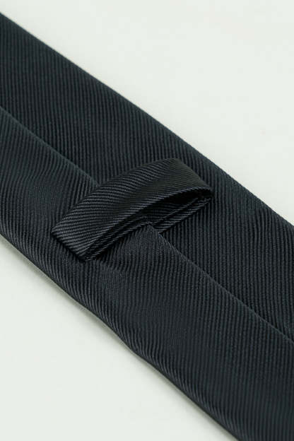 Satin Party Tie in Solid Black