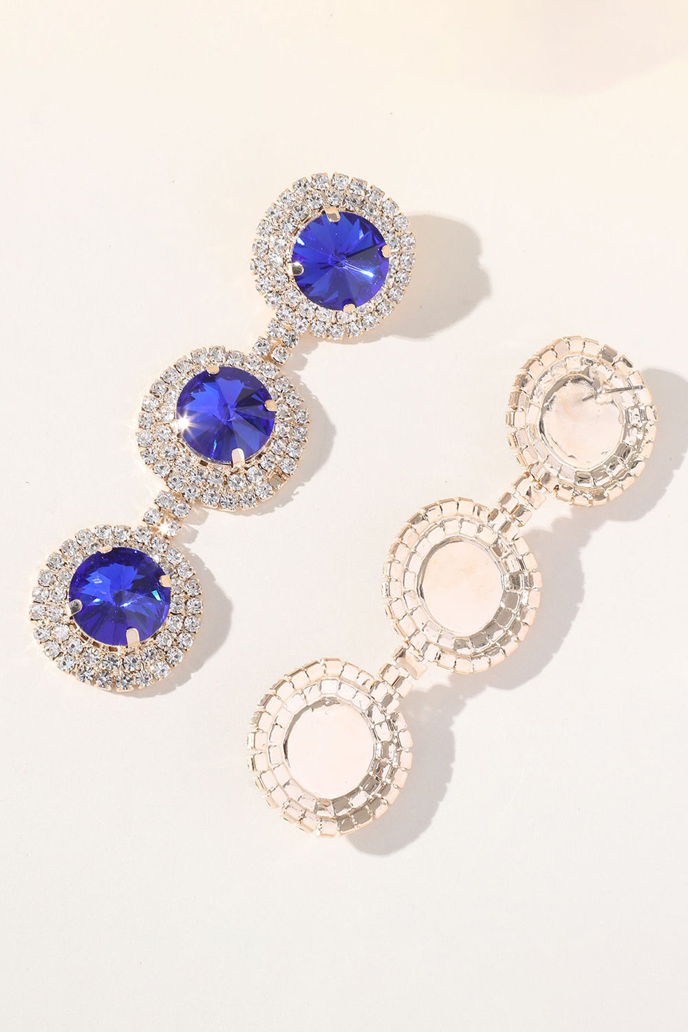 Round Multi-Layered Rhinestone Earrings
