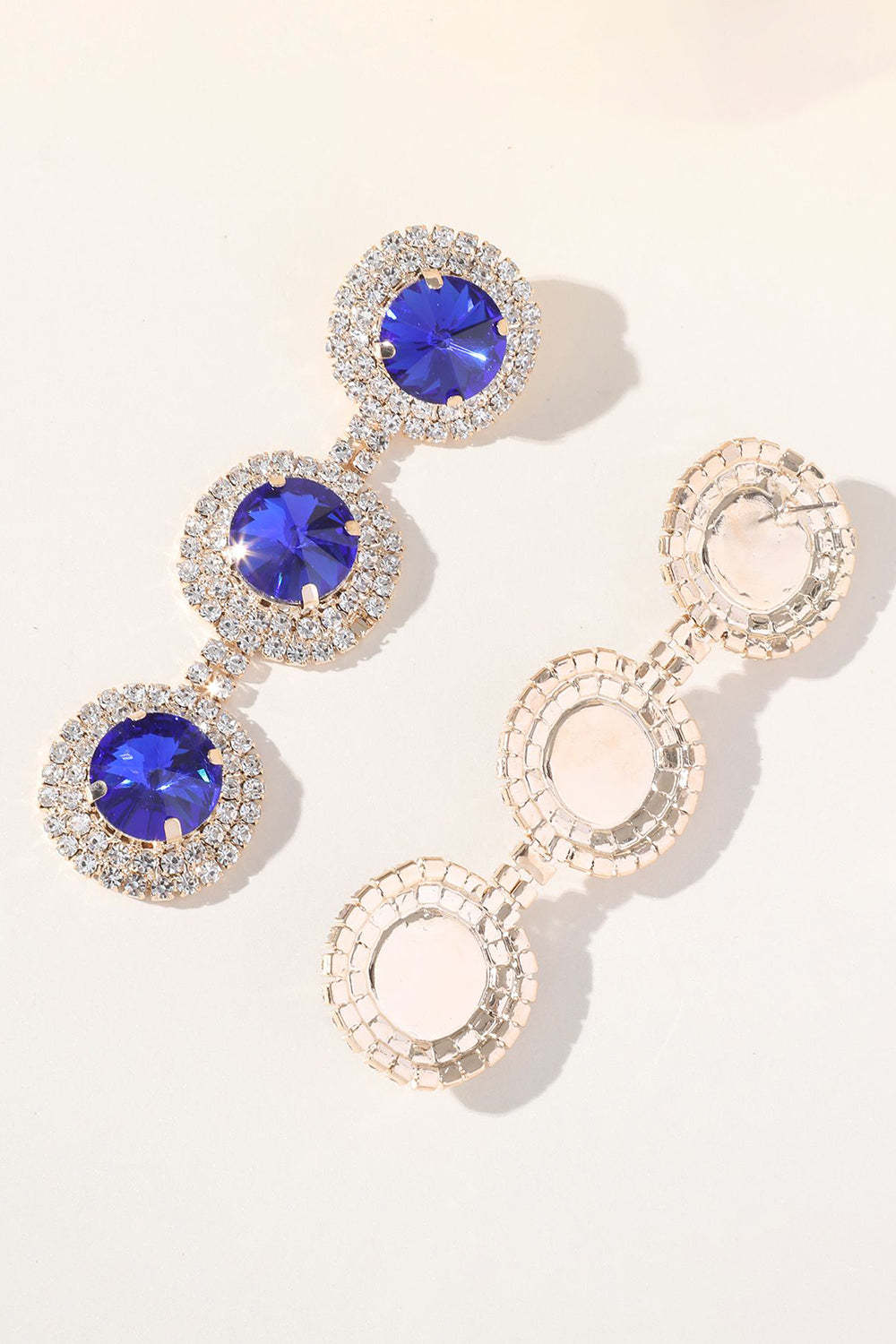 Round Multi-Layered Rhinestone Earrings