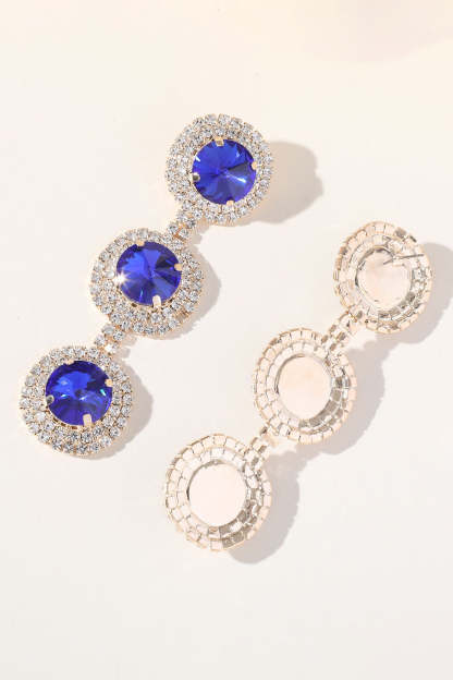 Round Multi-Layered Rhinestone Earrings