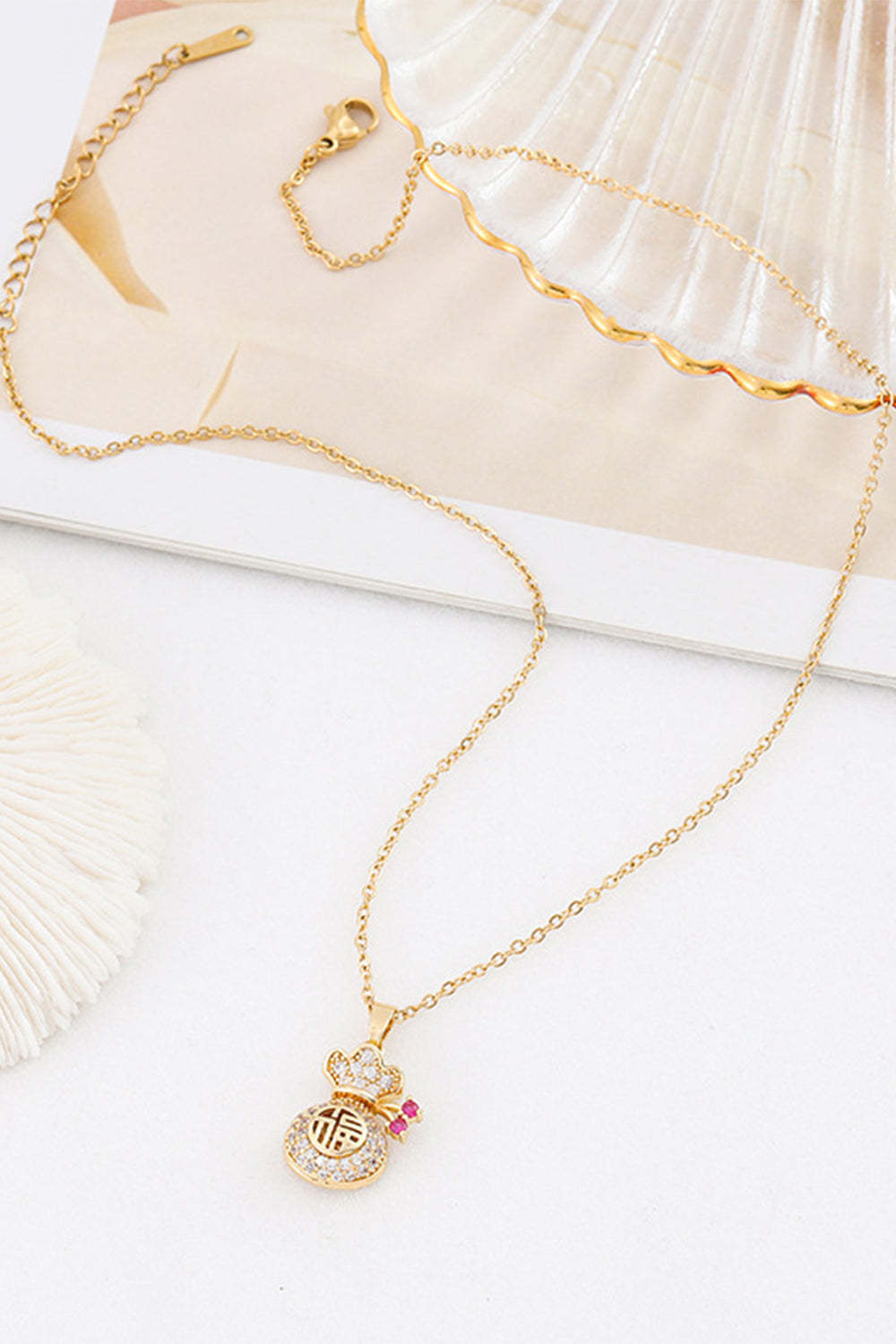 Necklace with Golden Beads