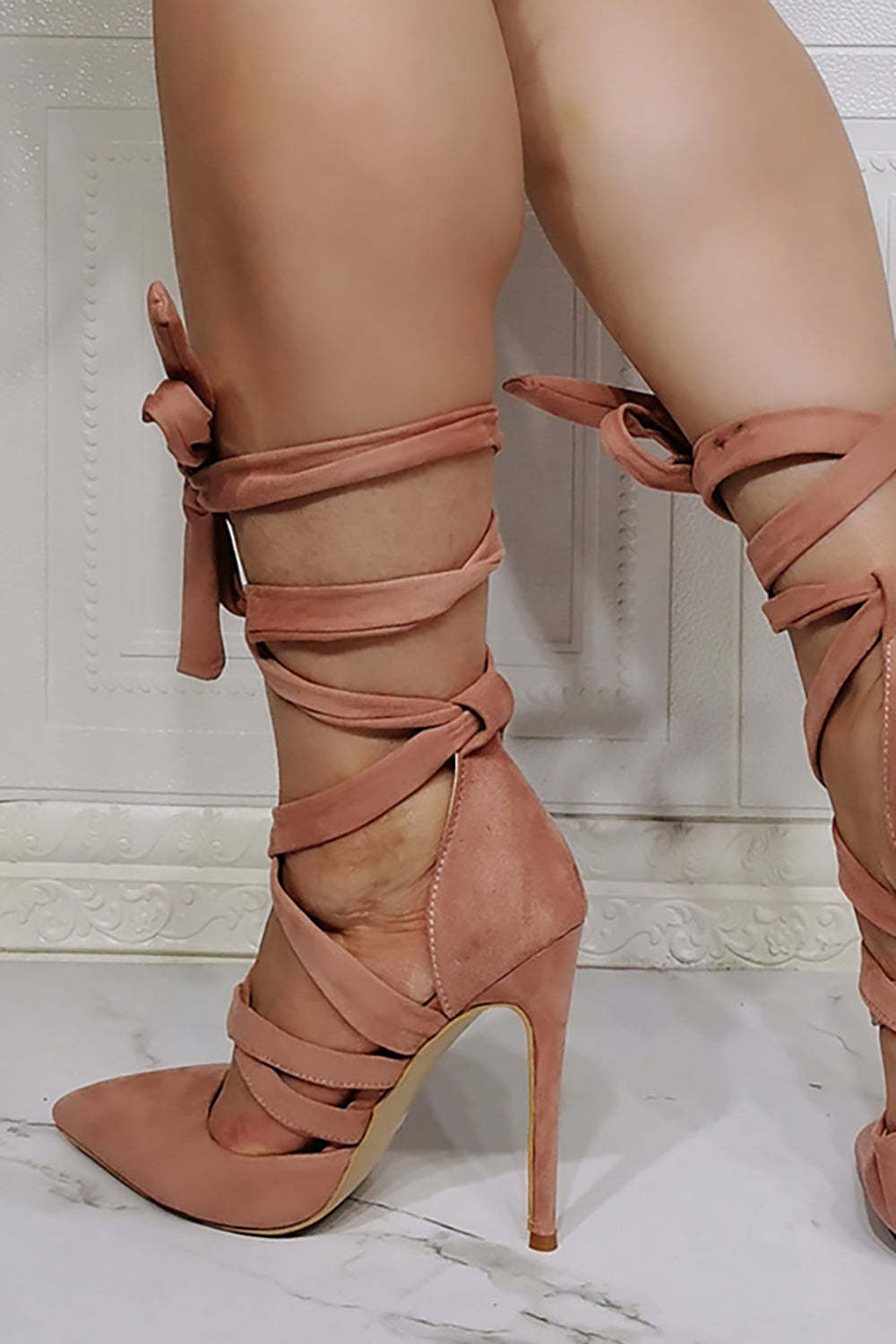 Pointed Toe Stiletto Heels with Straps