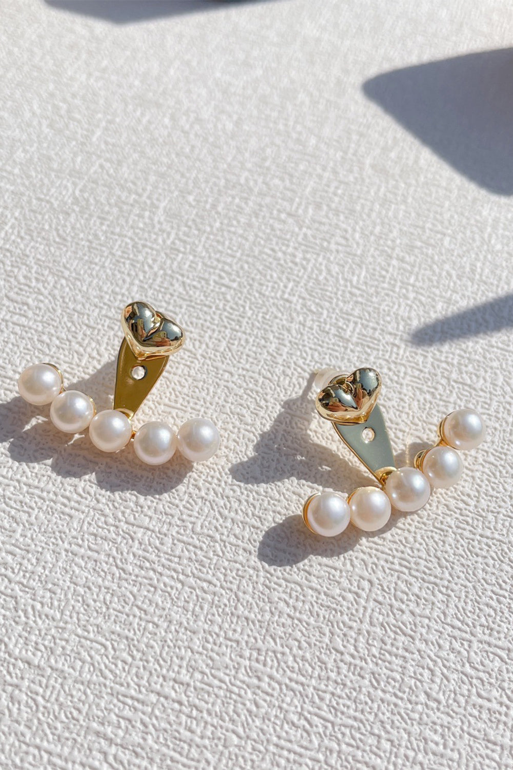 Heart Earrings with Freshwater Pearls in Natural Hues
