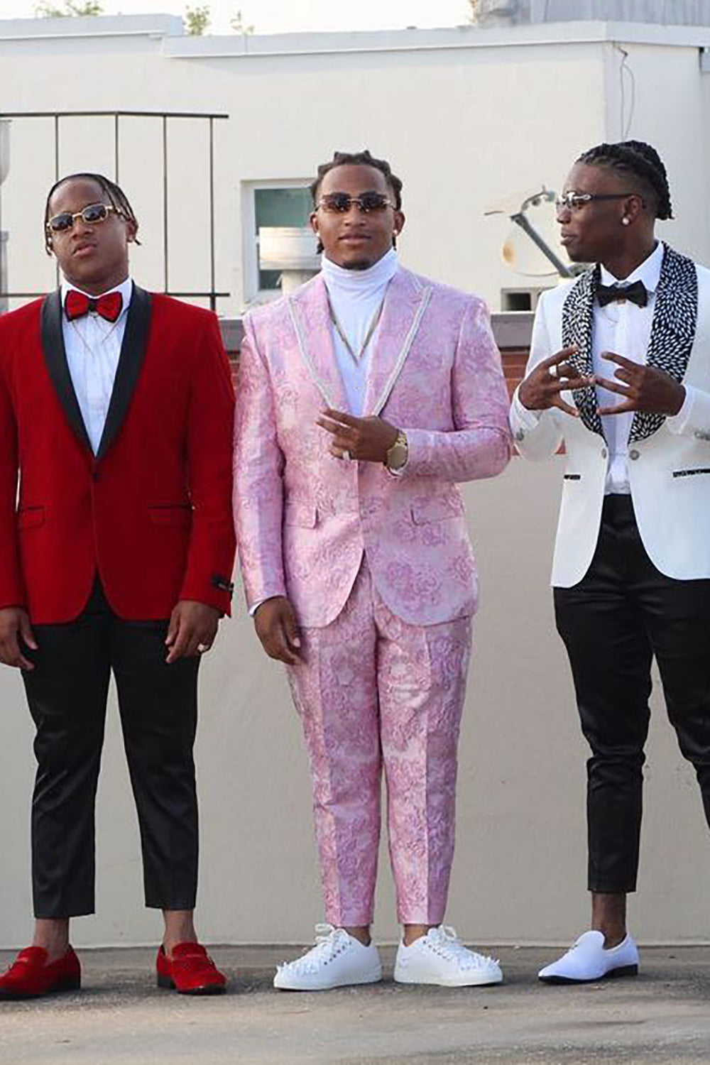 Men's Prom Suits with Pink Peak Lapel in 2 Pieces