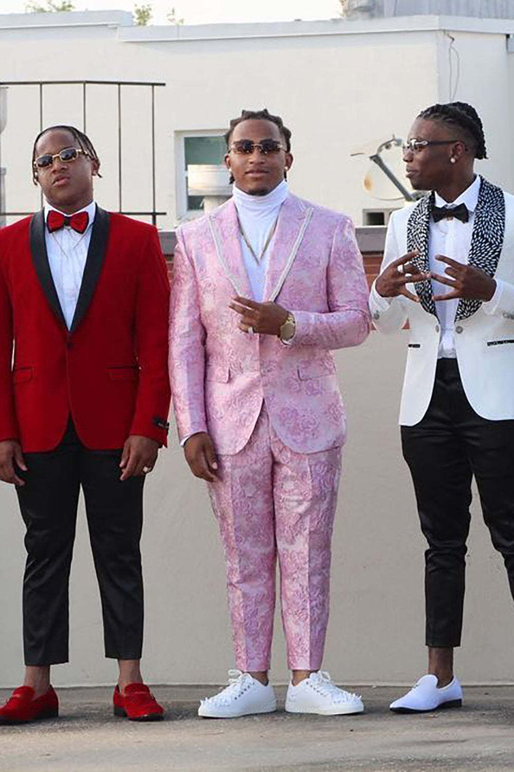 Men's Prom Suits with Pink Peak Lapel in 2 Pieces
