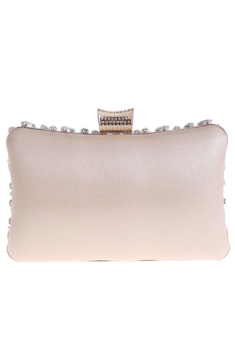 Crystal-Adorned Black Clutch for Parties