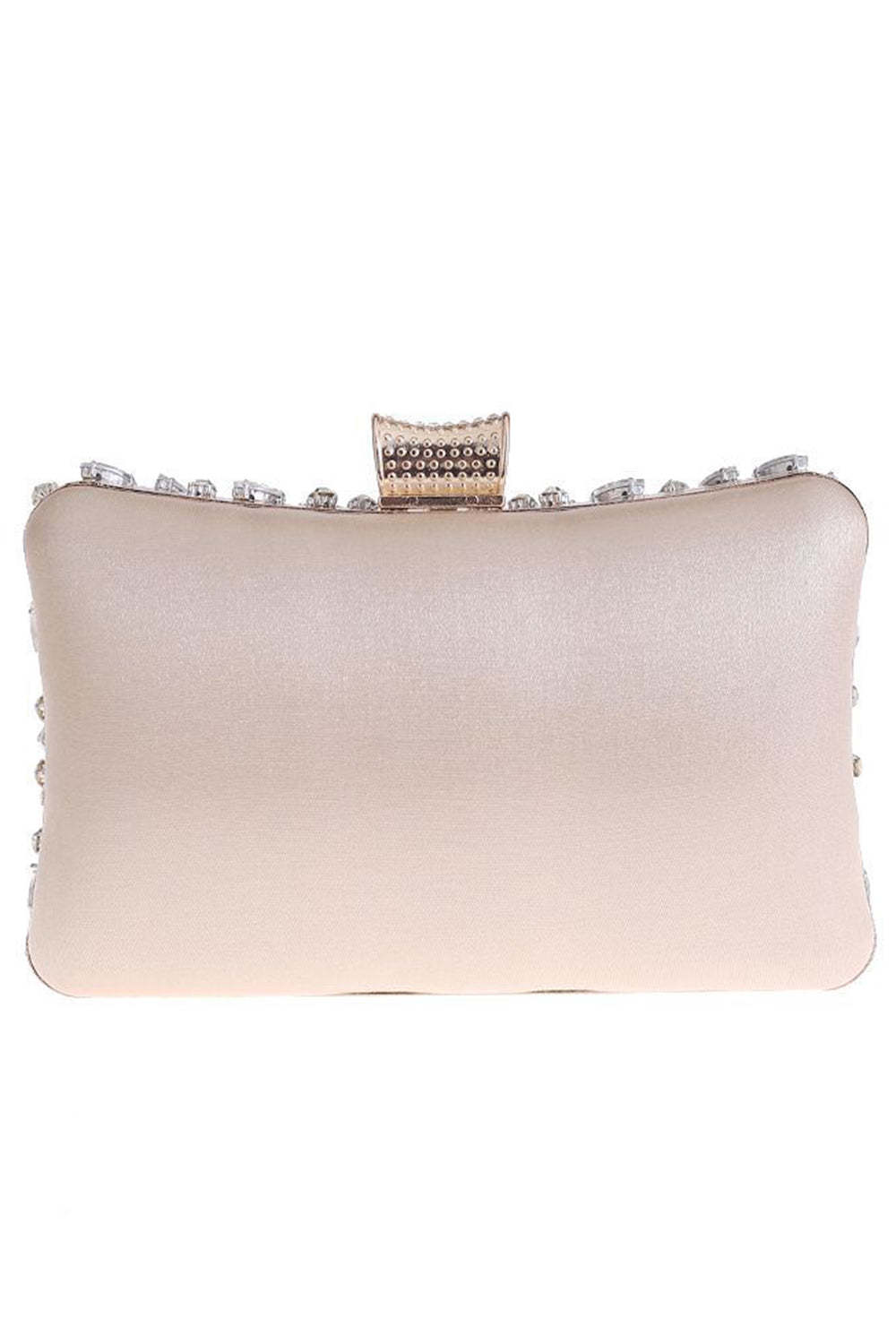 Crystal-Adorned Black Clutch for Parties
