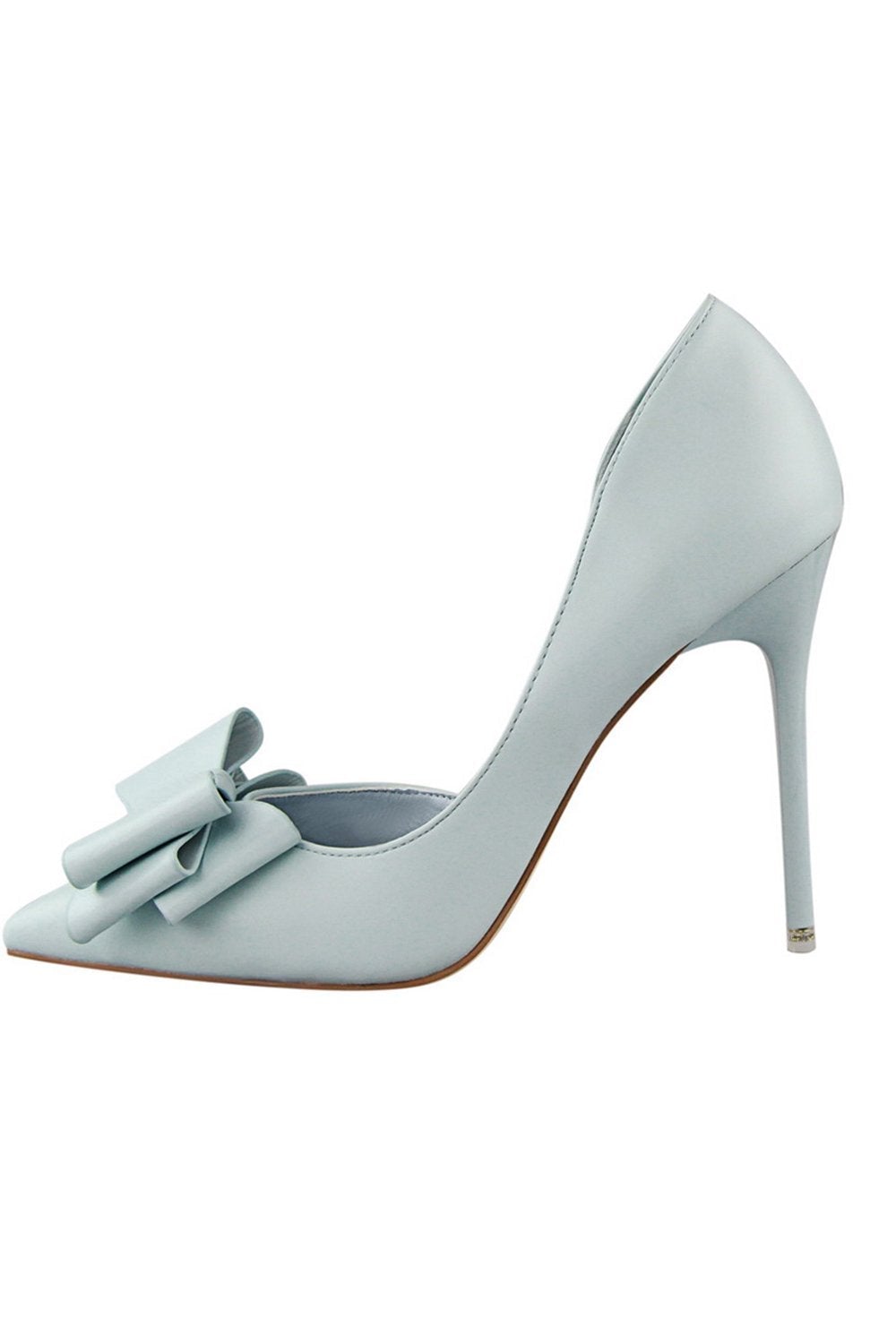 Pointed Hollow Side High Heels with Sweet Bow