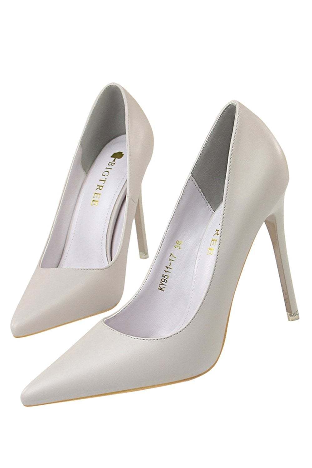 Pointed Stiletto Heels with a Shallow Mouth and Super High Heel