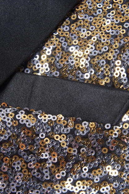 Purple Ombre Sequins Slim Fit Two-Piece Party Suit with Notched Lapel for Men