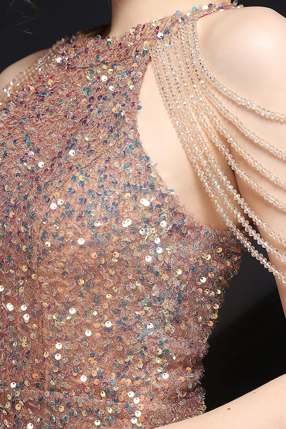 White Spaghetti Straps Sequins Sheath Short Cocktail Dress