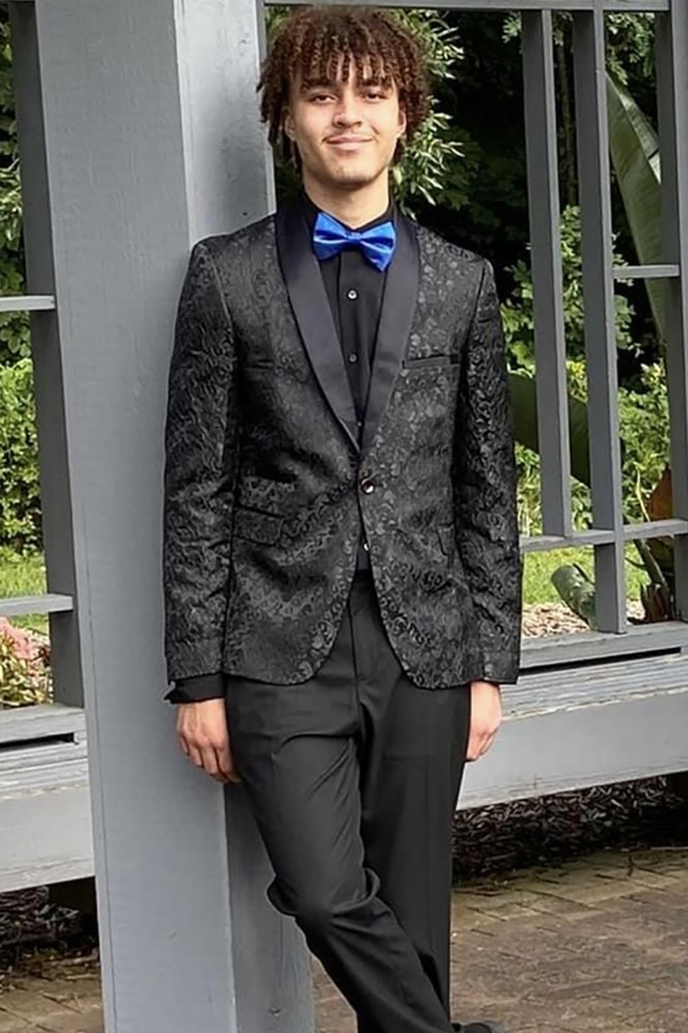 Men's Prom Suits with Golden Jacquard Shawl Lapel 2-Piece Set