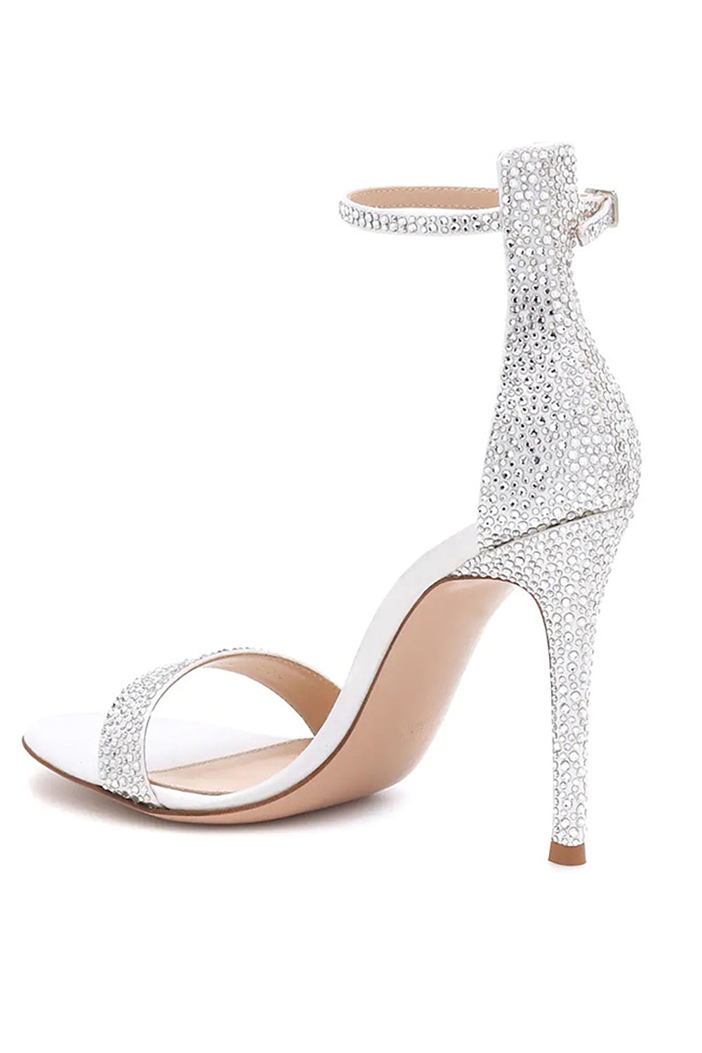 High-heeled Sandal Shoes with Silver Beads