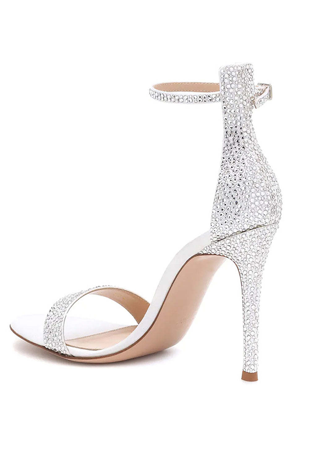 High-heeled Sandal Shoes with Silver Beads