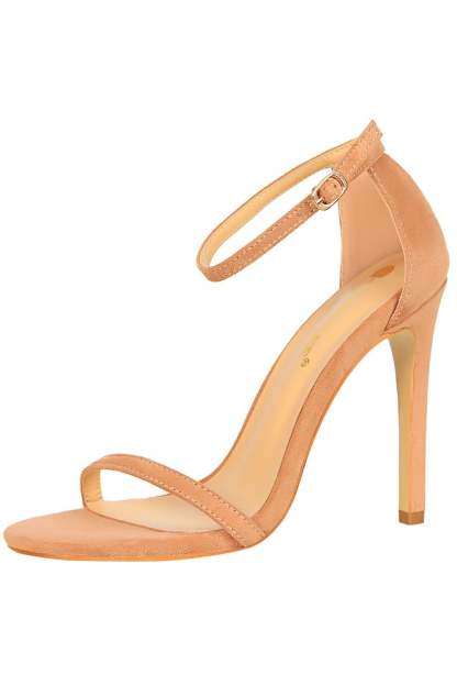 Stiletto Heels with Strappy Apricot Design