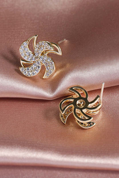 Earrings with Golden Beads