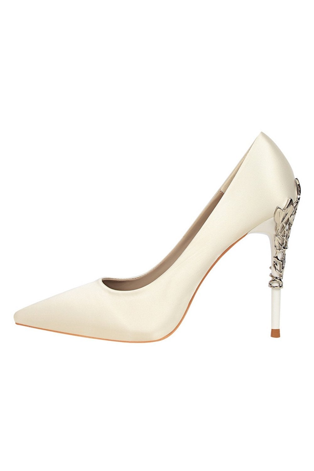 Stiletto Heels in Shallow Burgundy Metal