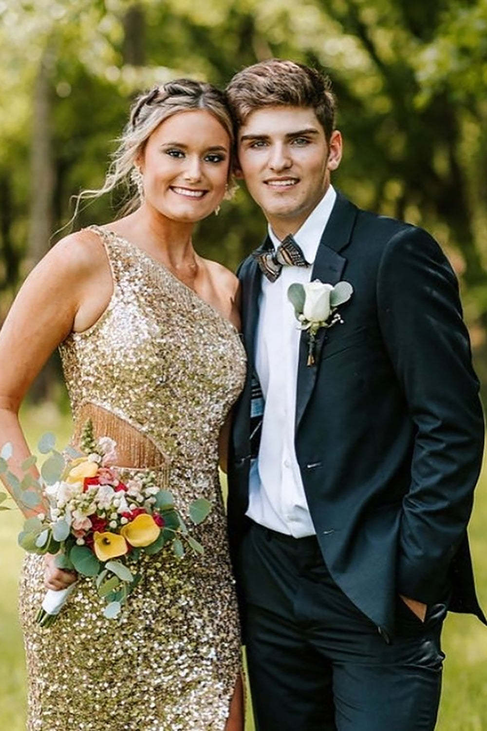 Black One-Button Men's Prom Suit with Slim Fit Notched Lapel