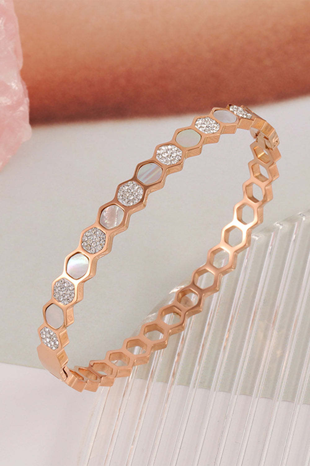 Stainless Steel Bracelet with Gold Plated Titanium