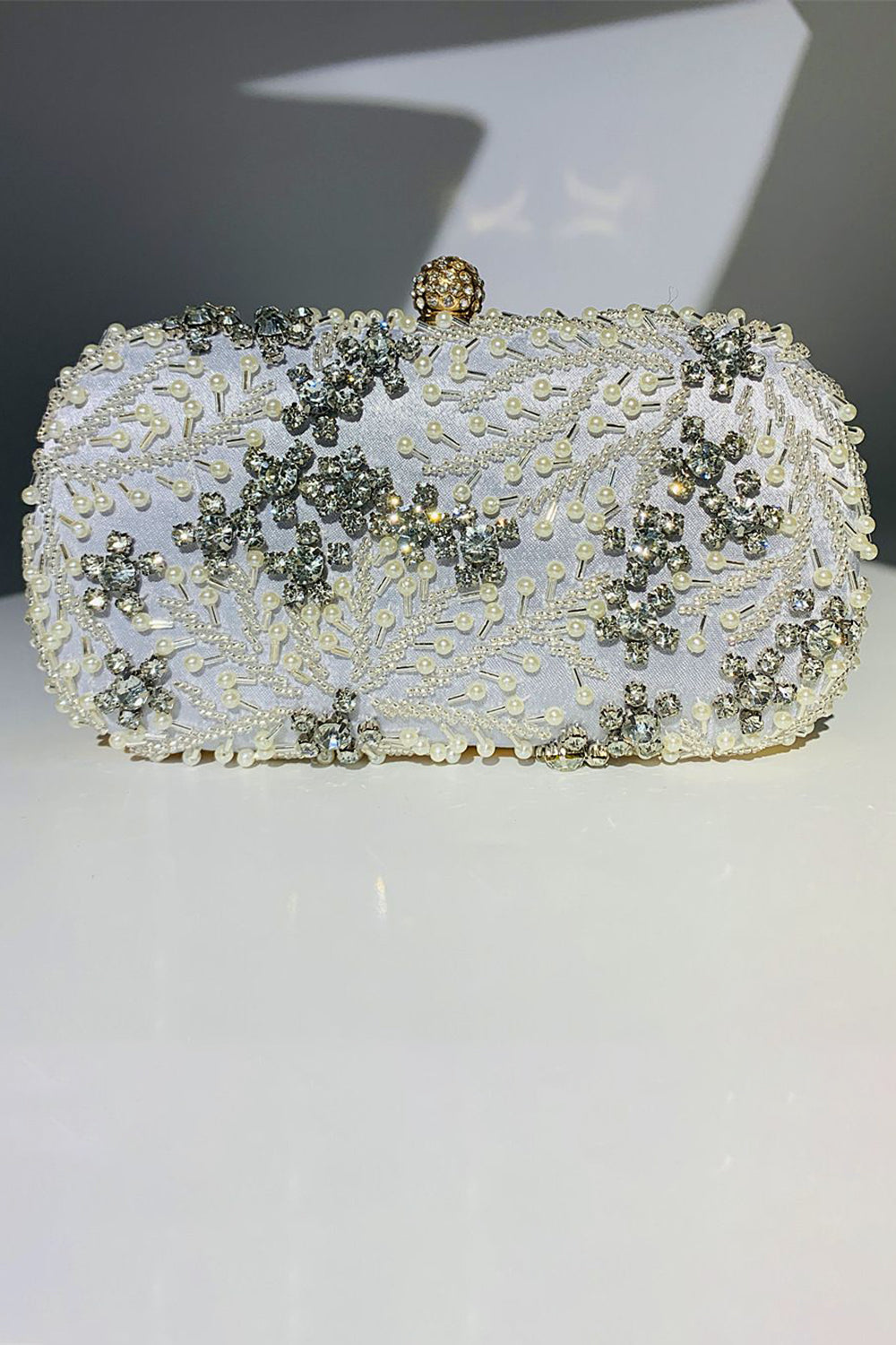 Evening Clutch Bag with Black Beads