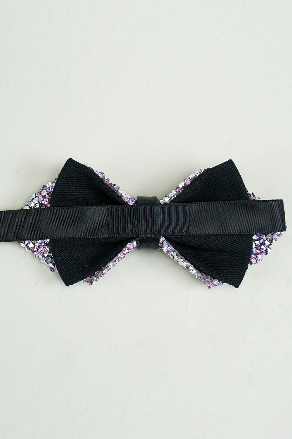 Adjustable Party Bow Ties with Black Rhinestones