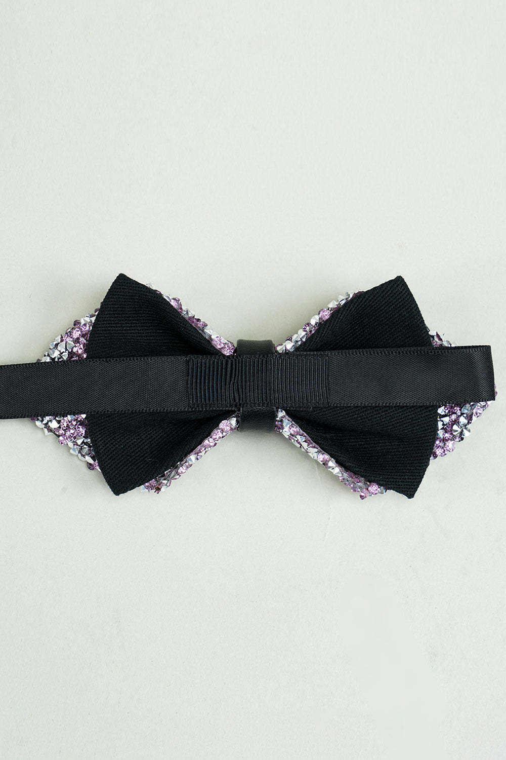 Adjustable Party Bow Ties with Black Rhinestones