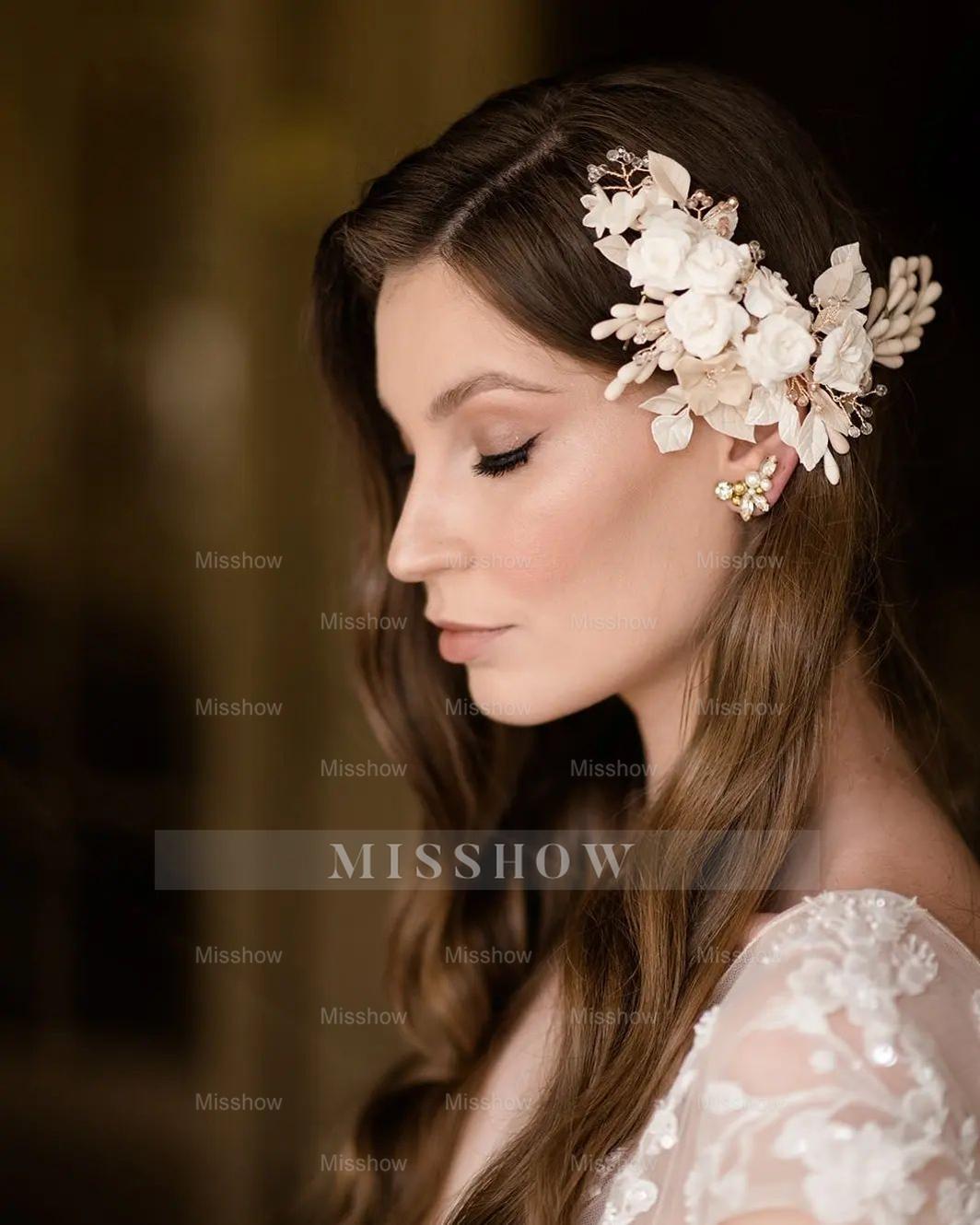 Beautiful Long A-line V-neck Lace Wedding Dresses With Cap Sleeves